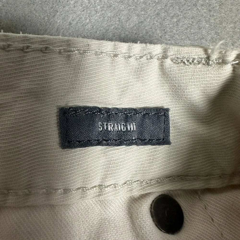 Bonobos Pant Mens 35x32 Straight Leg Cotton Linen Blend Off White Stone Jean Cut